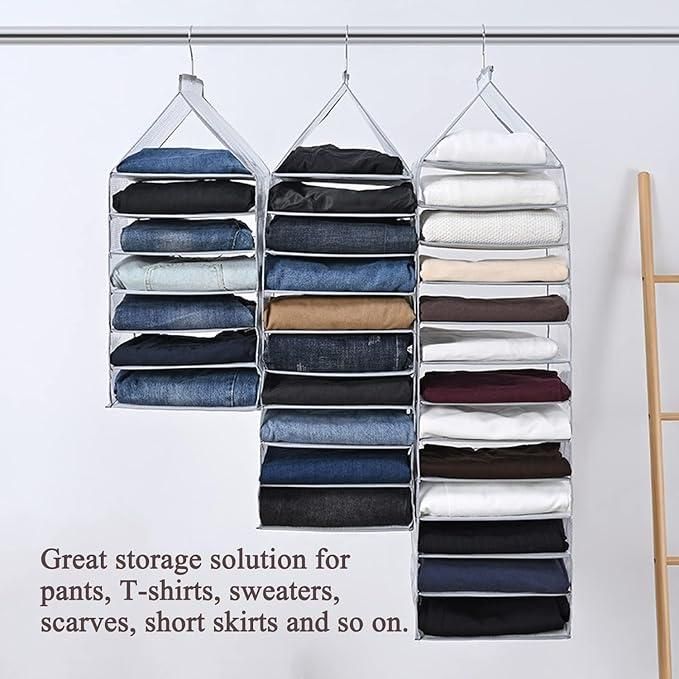 The Ultimate Wardrobe Solution: 6-Slot Hanging Closet Organizer