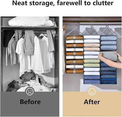 The Ultimate Wardrobe Solution: 6-Slot Hanging Closet Organizer